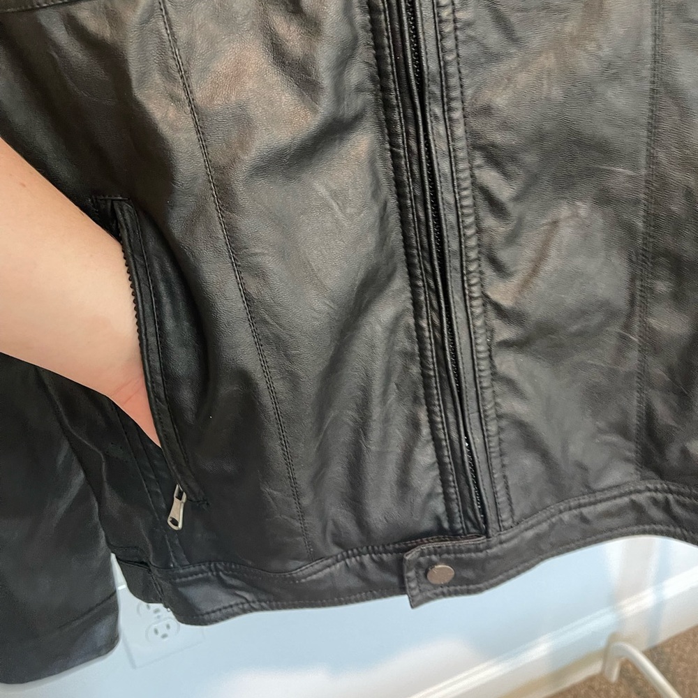 INC International Concepts Faux Leather Jacket Size M UNISEX - Picture 9 of 11